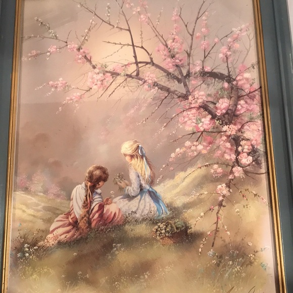 ANDRES ORPINAS prints. Blue frame/gold trim - Picture 5 of 6